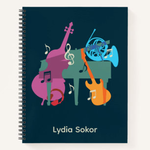 Personalized Music-Themed Planner Notebook