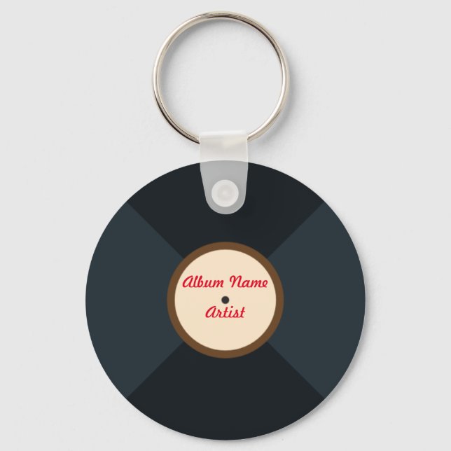 Personalized music vinyl record keychain (Front)