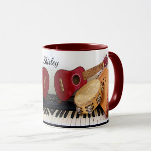 Personalized Musical Instruments Custom Text Mug