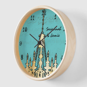 Personalized Musical Note Chandelier Any Colour Clock