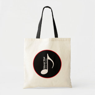personalized musical note with name tote bag
