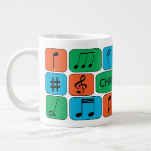 Personalized Musical Notes Large Coffee Mug