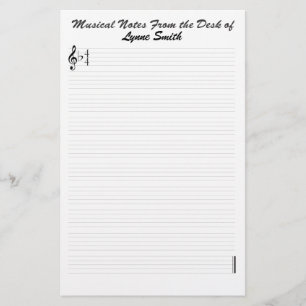 Personalized Musical Notes Stationery
