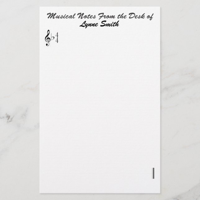 Personalized Musical Notes Stationery (Front)