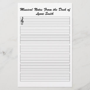 Personalized Musical Notes Stationery