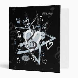 Personalized Musical Star notes designer pattern Binder