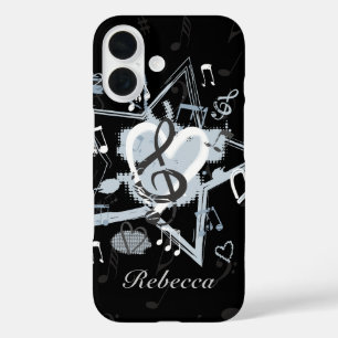 Personalized Musical Star notes designer pattern iPhone 16 Case