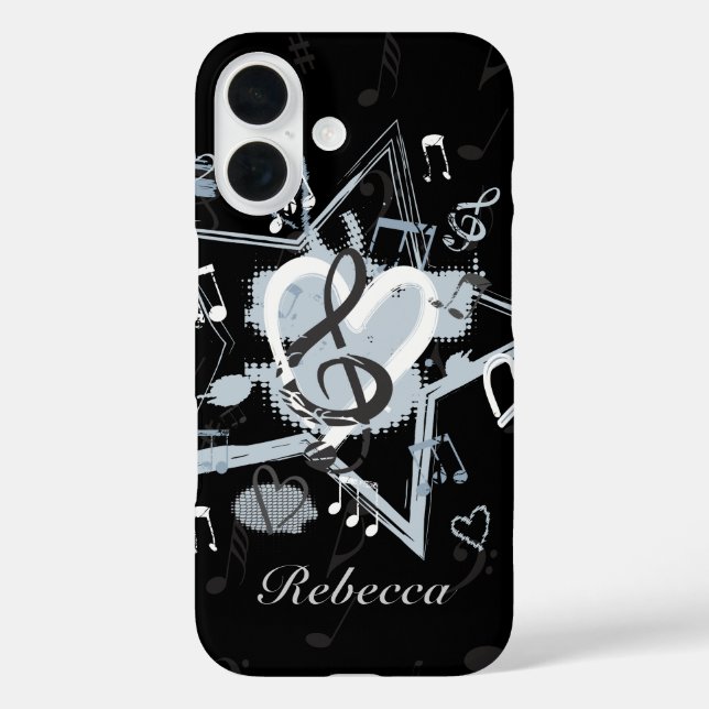 Personalized Musical Star notes designer pattern Case-Mate iPhone Case (Back)