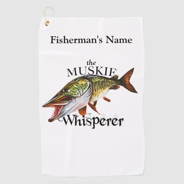 Personalized Muskie Whisperer Light Fishing Towel (Front)