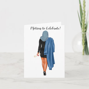 Personalized Muslim Woman Law School Graduation Card