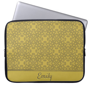 Personalized Mustard Yellow Pattern Laptop Sleeve