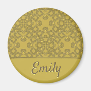 Personalized Mustard Yellow Pattern Magnet