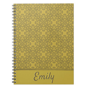 Personalized Mustard Yellow Pattern Notebook