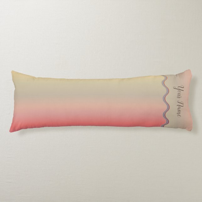 Personalized Muted Neutral Waves Body Pillow (Front)