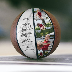 Personalized MVP Marble Basketball Photo Gift