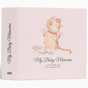 Personalized My Baby Memories Princess Kitten Lili Binder