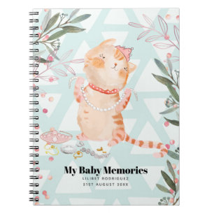 Personalized My Baby Memories Princess Kitten Lili Notebook