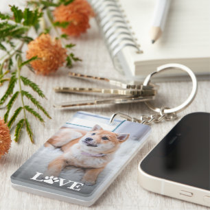 Personalized My Best Friend Photo Love Paw Keychain