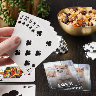 Personalized My Best Friend Photo Love Paw Playing Cards