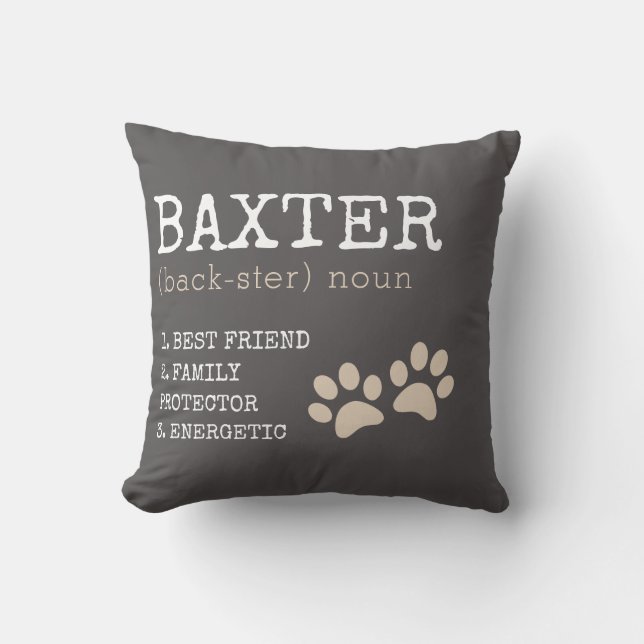 Personalized "My Dog" Definition Throw Pillow (Front)