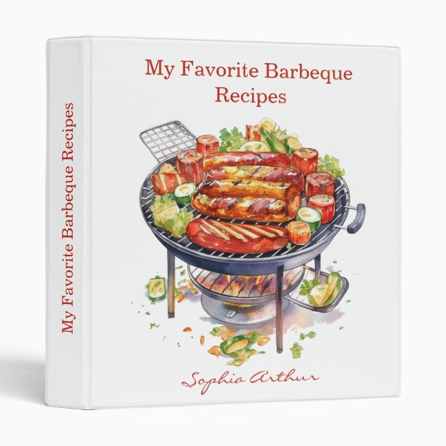 Personalized My Favourite Barbeque Recipes Binder (Front/Spine)