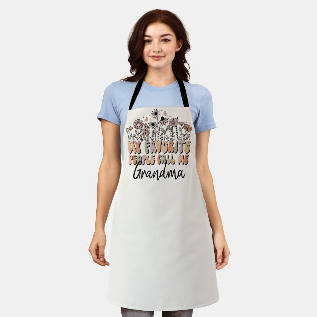 Personalized My Favourite People Call Me Grandma Apron (Worn)