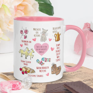 Personalized My Favourite Things Hand-Illustrated Mug