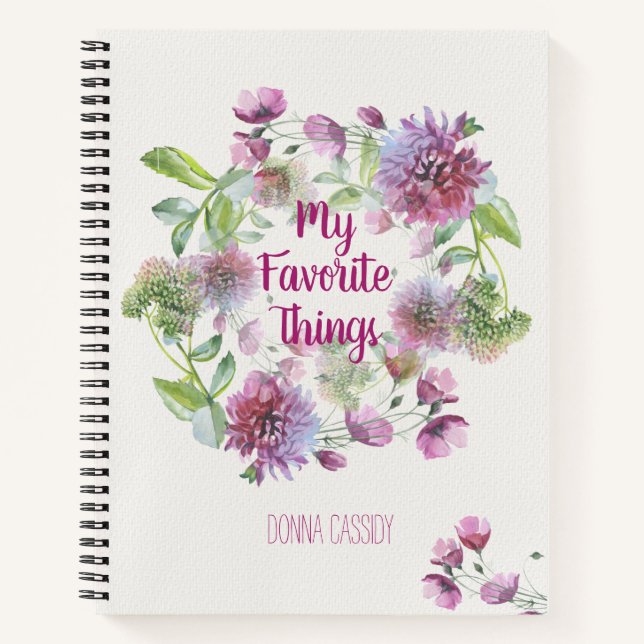Personalized My Favourite Things Notebook (Front)