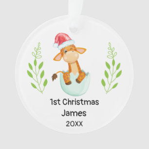 Personalized My First Christmas 2021 Baby Boy Ornament