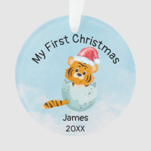 Personalized My First Christmas 2021 Baby Boy Ornament