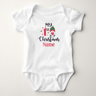 Personalized My First Christmas Cute Baby Bodysuit
