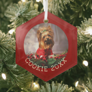 Personalized My First Christmas Dog Keepsake Pet Glass Ornament