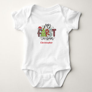 Personalized My First Christmas Gift Baby Bodysuit
