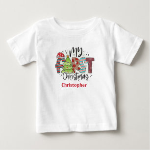 Personalized My First Christmas Gift Baby T-Shirt