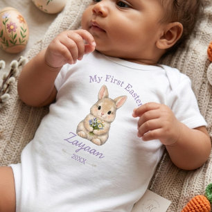 Personalized My First Easter 2026 Cute Bunny  Baby Bodysuit