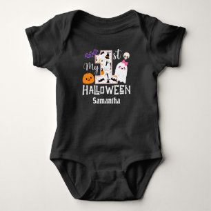 Personalized my first halloween cute baby girl bodysuit