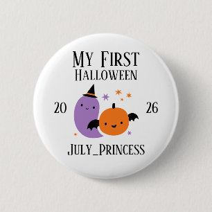 Personalized My First Halloween Ornament 2 Inch Round Button