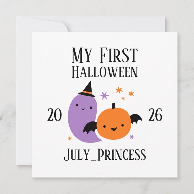 Personalized My First Halloween Ornament Invitation (Front)