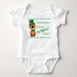 Personalized My First St Patricks Day Bear Baby Bodysuit