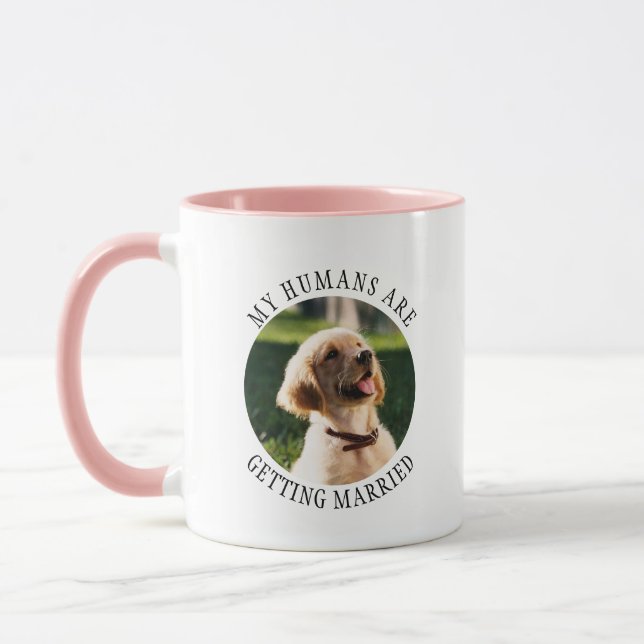 Personalized My Humans Are Getting Married Engagem Mug (Left)