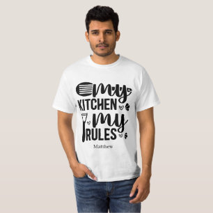 Personalized My Kitchen My Rules Humour T-Shirt