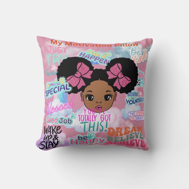 Personalized My Motivation Throw Pillow (Front)