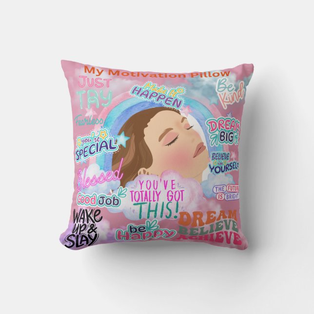Personalized My Motivation Throw Pillow (Front)