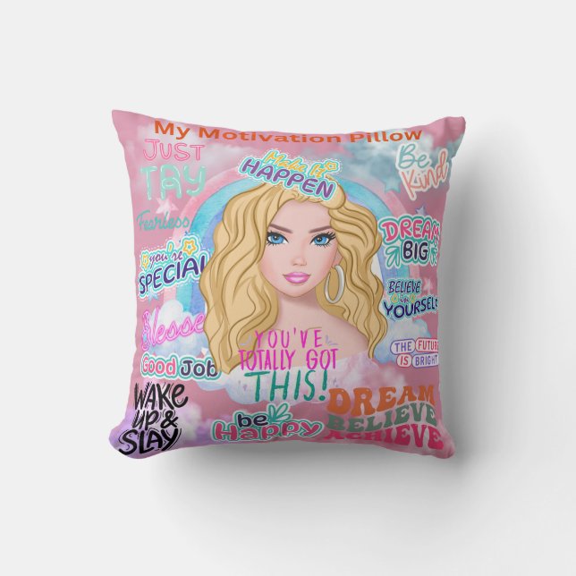 Personalized My Motivation Throw Pillow (Front)