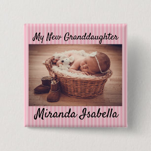 Personalized My New Granddaughter Grandma Button