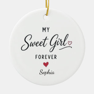 Personalized My Sweet Girl Forever Ceramic Ornament