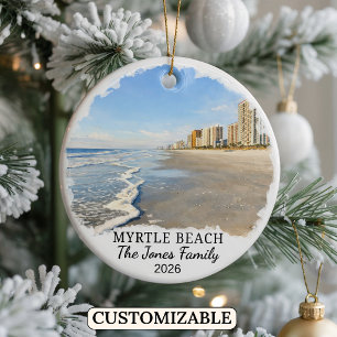 Personalized Myrtle Beach Ornament, South Carolina Ceramic Ornament