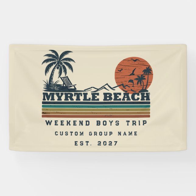 Personalized Myrtle Beach Weekend Bachelor Party Banner (Horizontal)