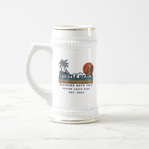 Personalized Myrtle Beach Weekend Bachelor Party Beer Stein
