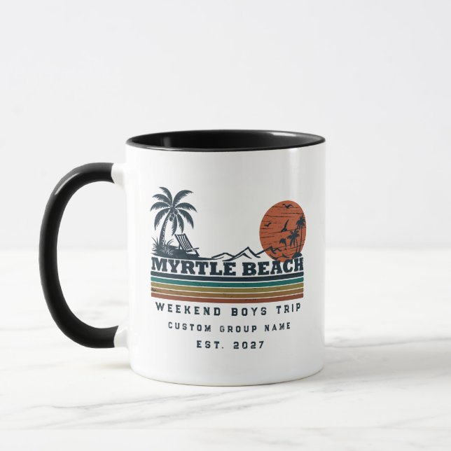 Personalized Myrtle Beach Weekend Bachelor Party Mug (Left)